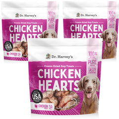 Dr. Harvey's pack de 3x7 oz de corazones deshidratados, ideal para premiar.