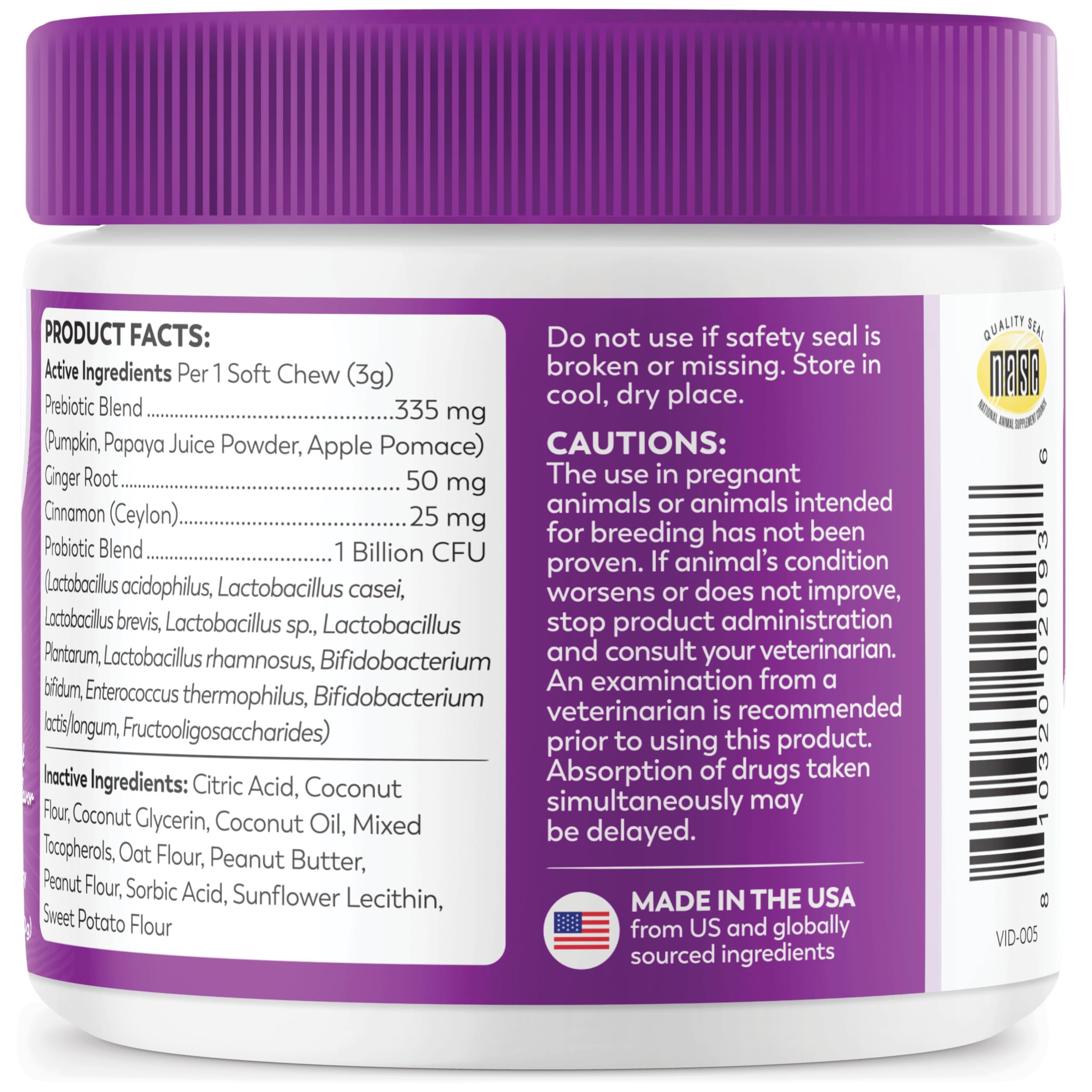 Dr. Harvey's Traguitos Probióticos Digestivos Suaves, etiqueta clara y empaque