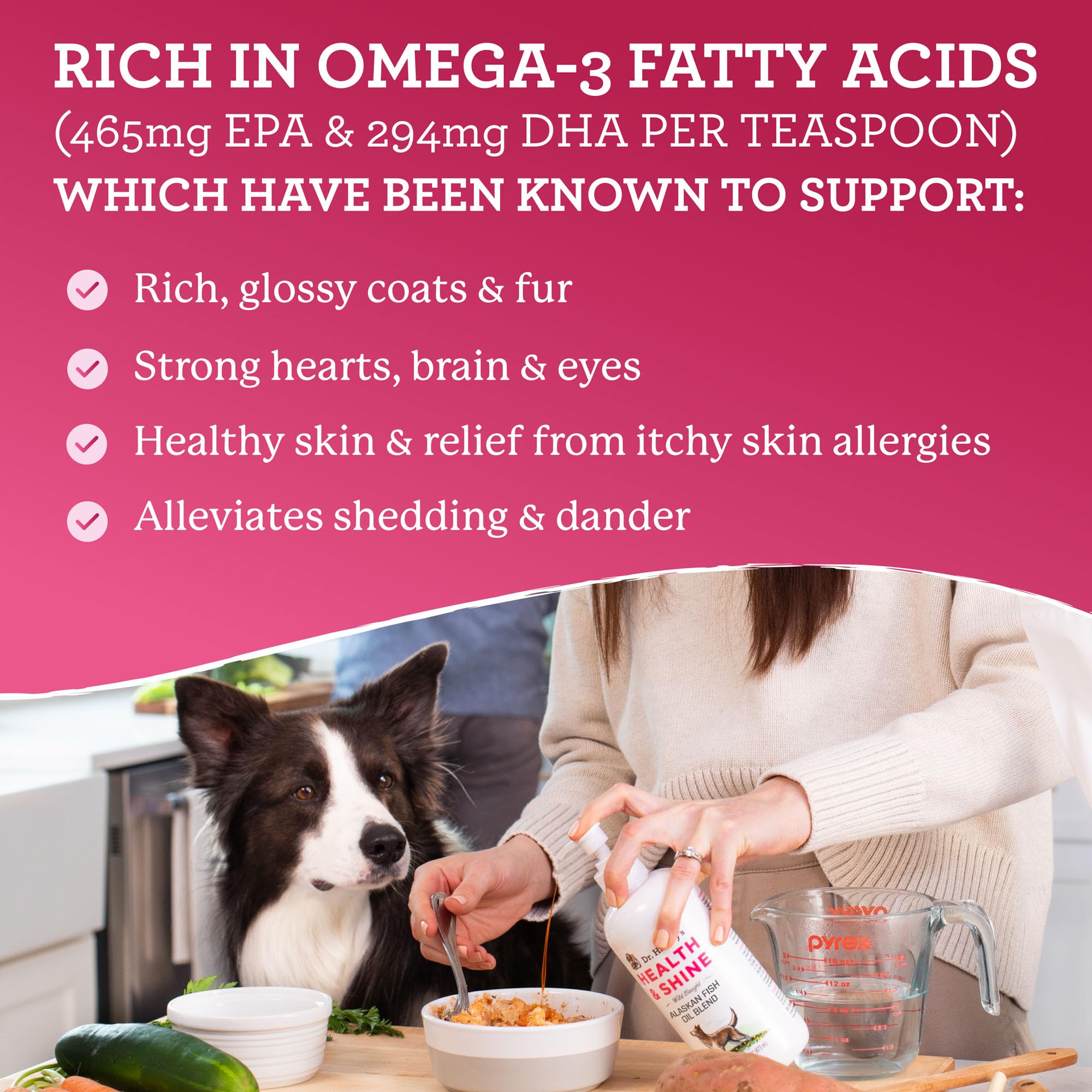 Dr. Harvey's Health & Shine: piel sana de perro gracias al aceite de pescado.