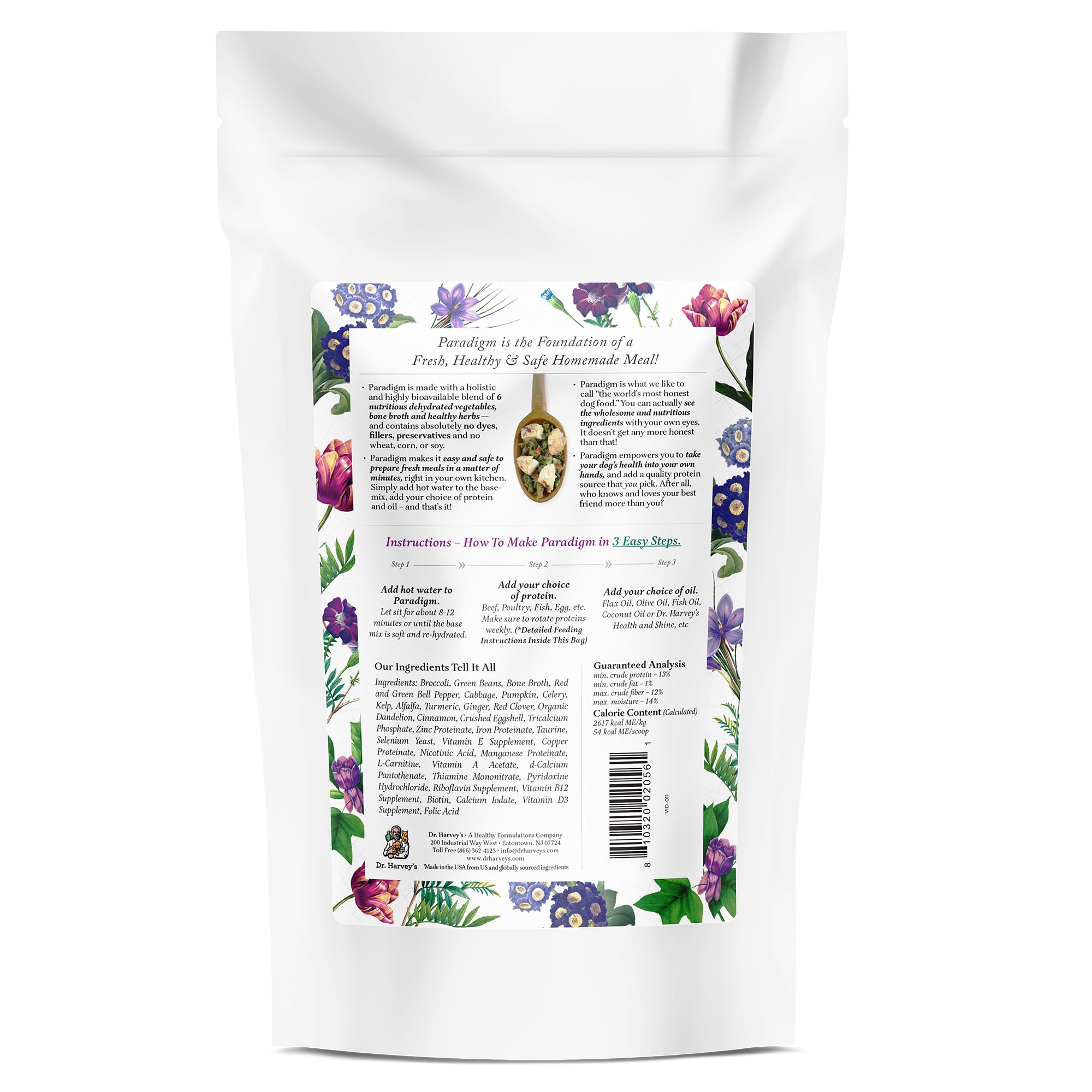 Ingredientes deshidratados de vegetales para base nutritiva de perros
