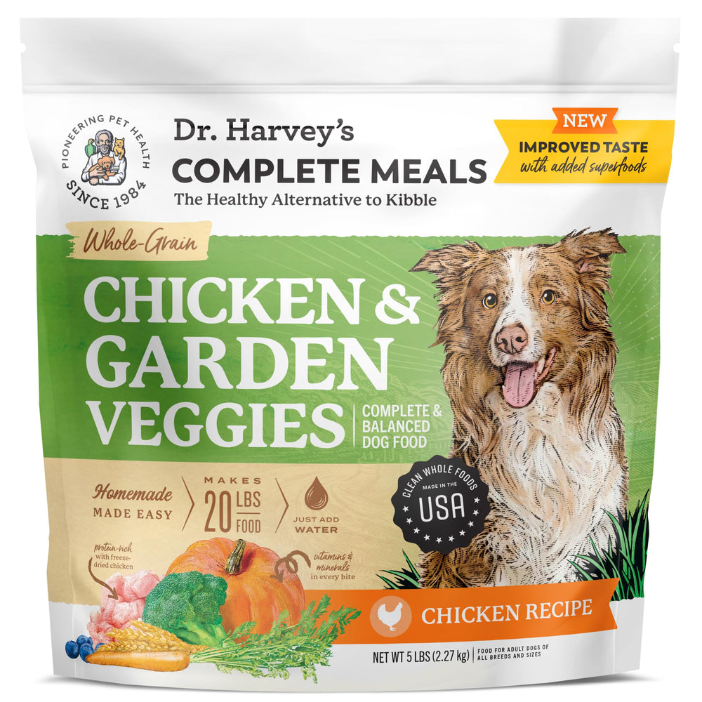 Dr. Harvey's Chicken & Garden Veggies, envase de 5 libras, comida de calidad humana para perros.