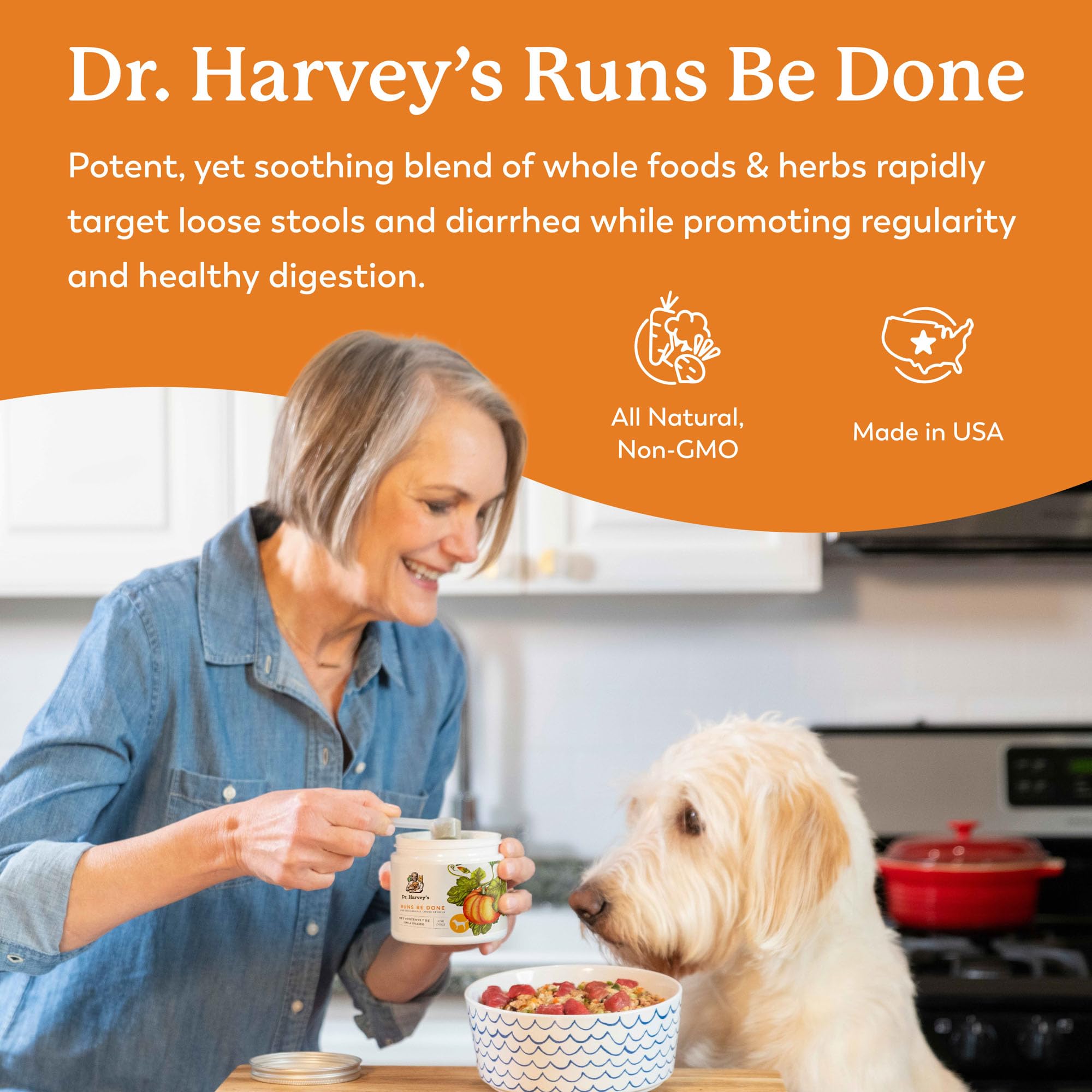 Dr. Harvey's Runs Be Done, fabricación en Estados Unidos, garantía de calidad.