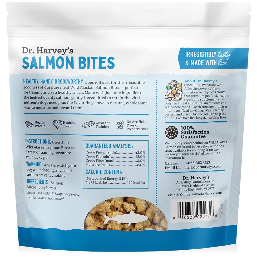 Dr. Harvey's Salmon Bites: sin conservantes artificiales para perros.