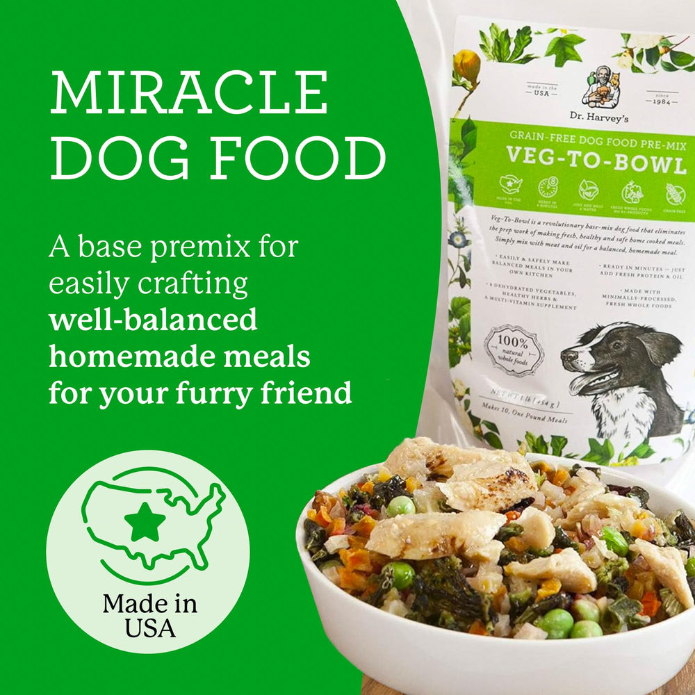 Dr. Harvey’s Veg-to-Bowl: añade proteína a elección para comidas caseras equilibradas.