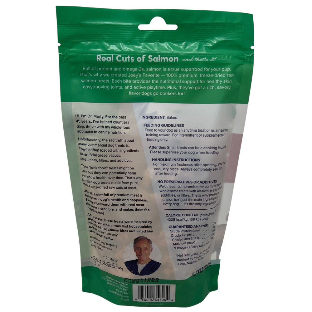 Dr. Marty premio de salmón para perros, textura crujiente ideal para entrenamiento