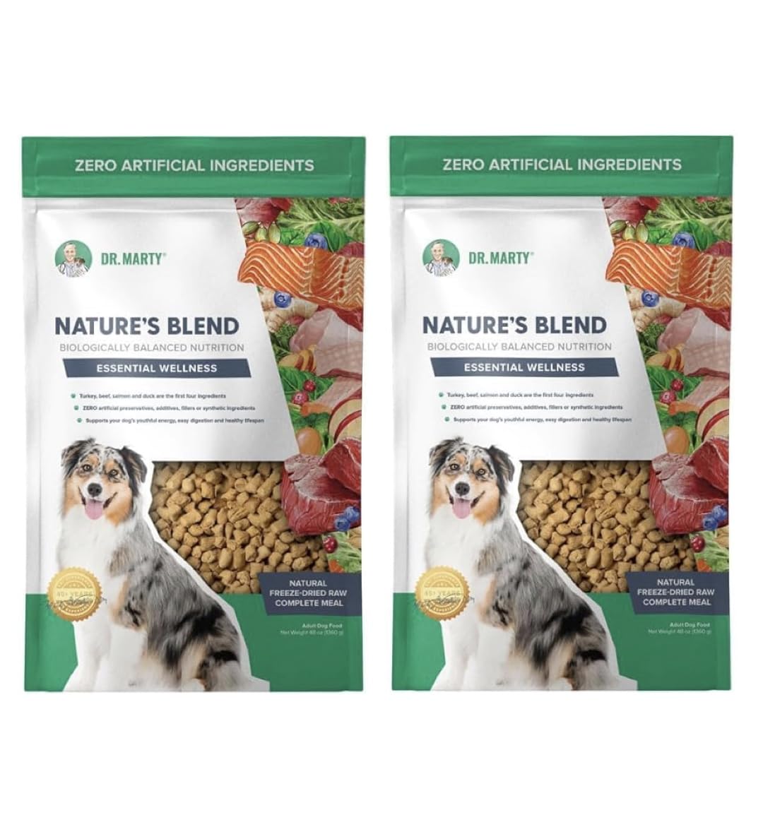 Dr. Marty Nature's Blend Esencial Bienestar, empaque de 2x24 oz, ideal para dieta cruda de perros.