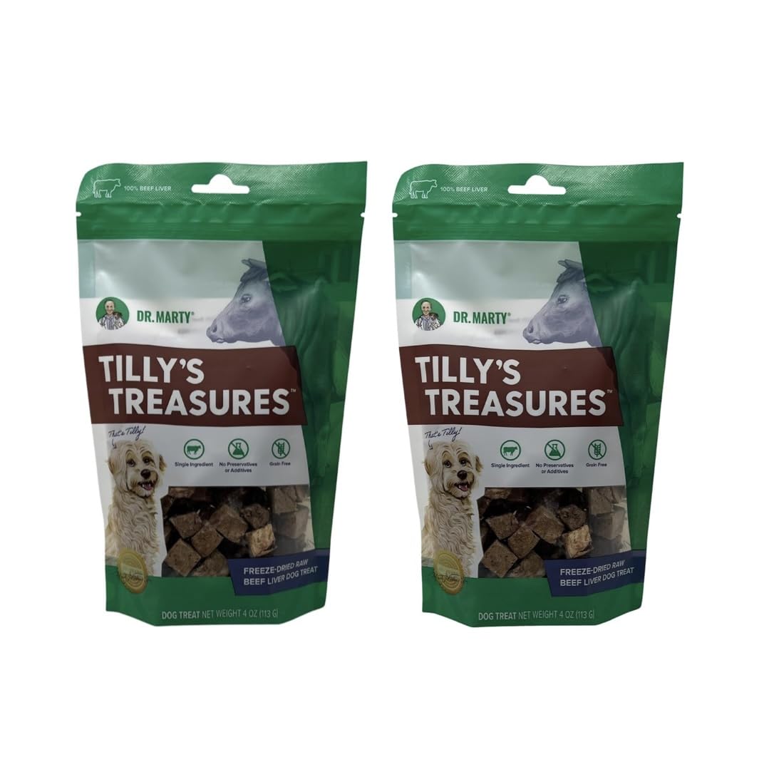 Dr. Marty Tilly's Treasures higado-res-snack-perro, ideal para premiar durante el entrenamiento.