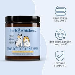 Dr. Mercola Bark & Whiskers Probióticos y Enzimas: dosis diaria fácil de añadir al alimento del animal