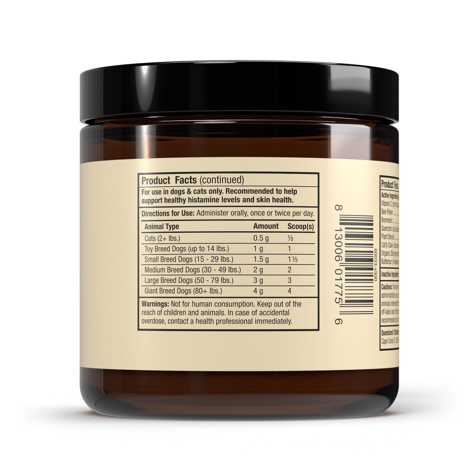 Dr Mercola Bark y Whiskers: quercetina y ortiga para respuestas estacionales.