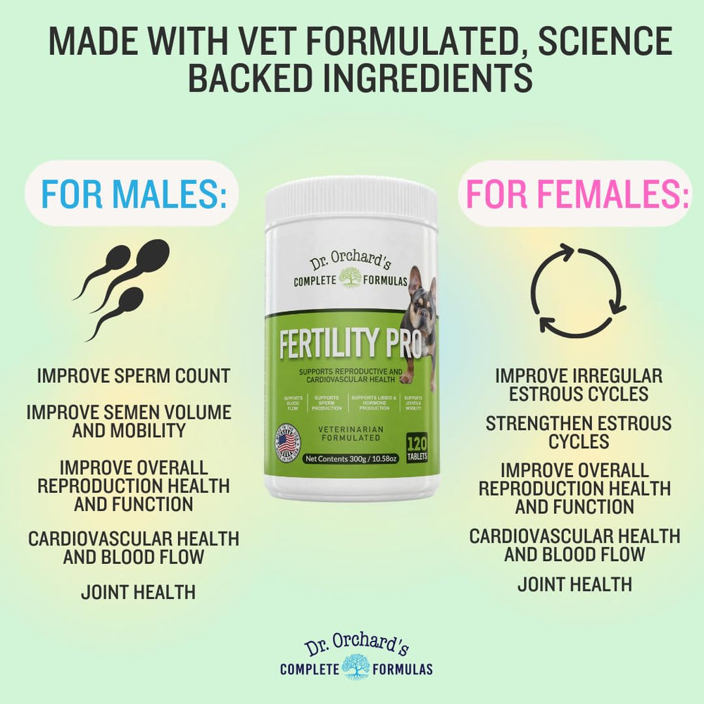 Dr. Orchards Fertility Pro fertilidad femenina para perro, regula ciclos