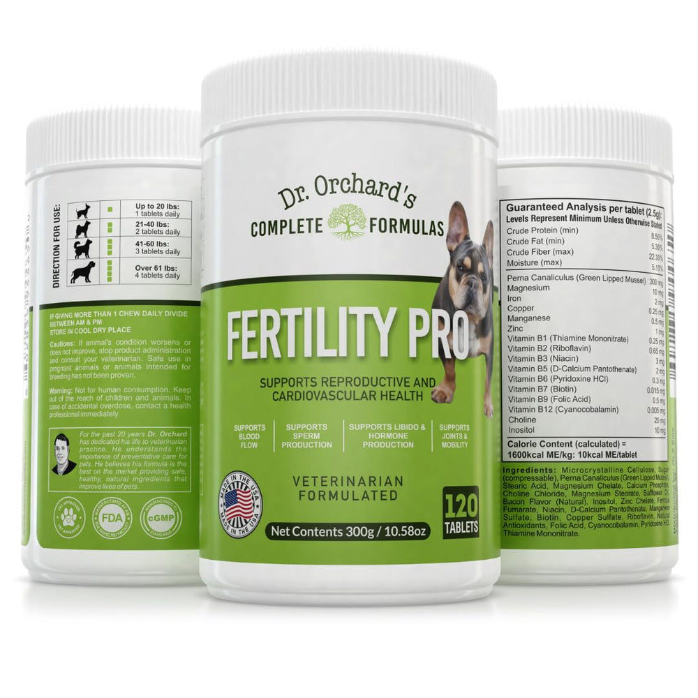 Dr. Orchards Fertility Pro fertilidad masculina para perro, mejora la calidad del esperma