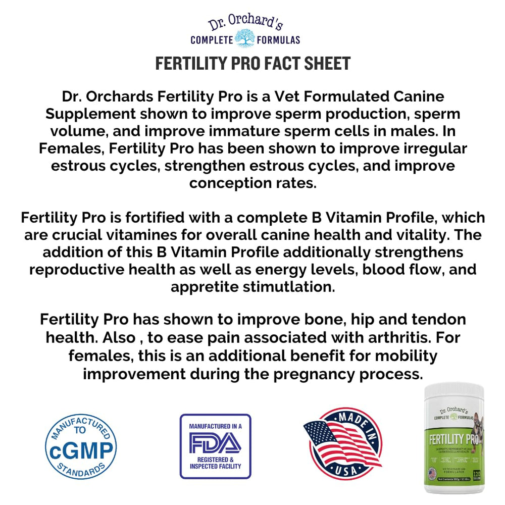 Dr. Orchards Fertility Pro mezcla con comida para administración fácil