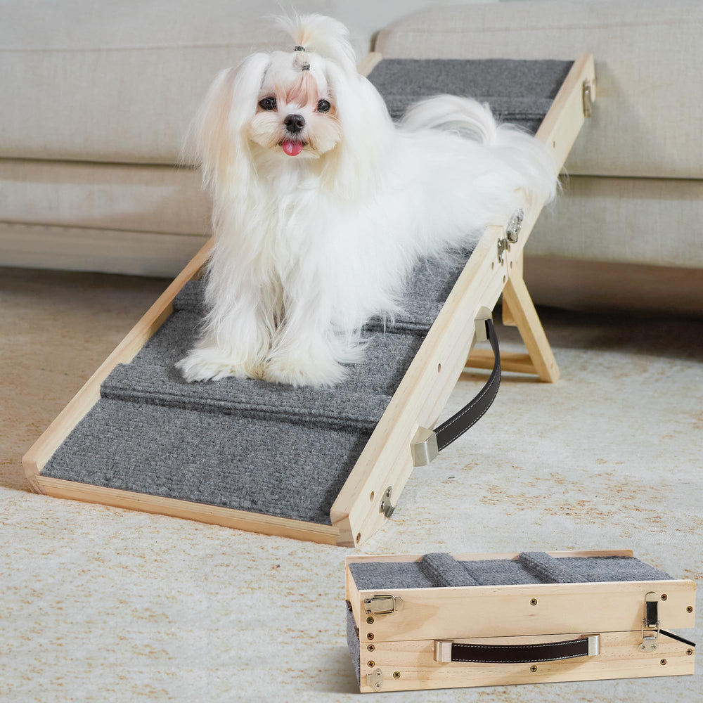 Drakthos rampa para perro pequeño plegable facilita el acceso a muebles.