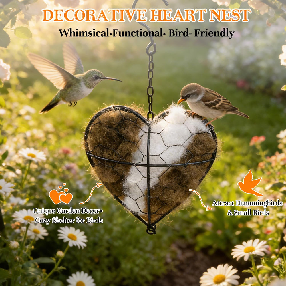 DreaVant Corazón Nido Alpaca, fácil de colgar para refugio de aves.
