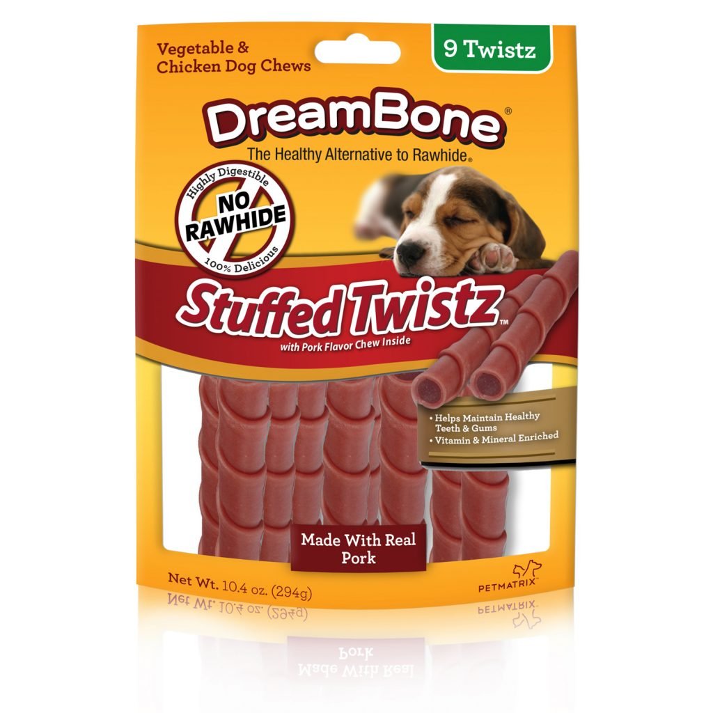 DreamBone Dbst-02457 giro relleno de cerdo, ideal para promover la masticación y limpieza dental.