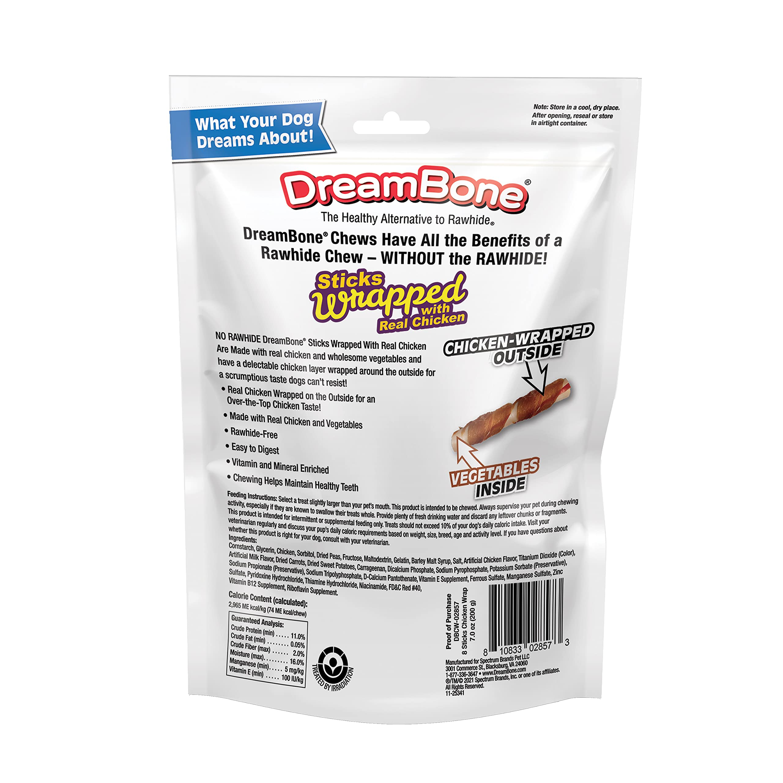 DreamBone envueltos de pollo, capa exterior sabrosa para masticar.