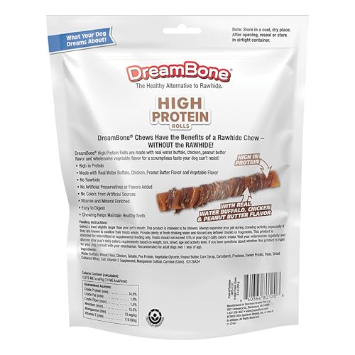 DreamBone Rollos con búfalo de agua y pollo, proteína de calidad