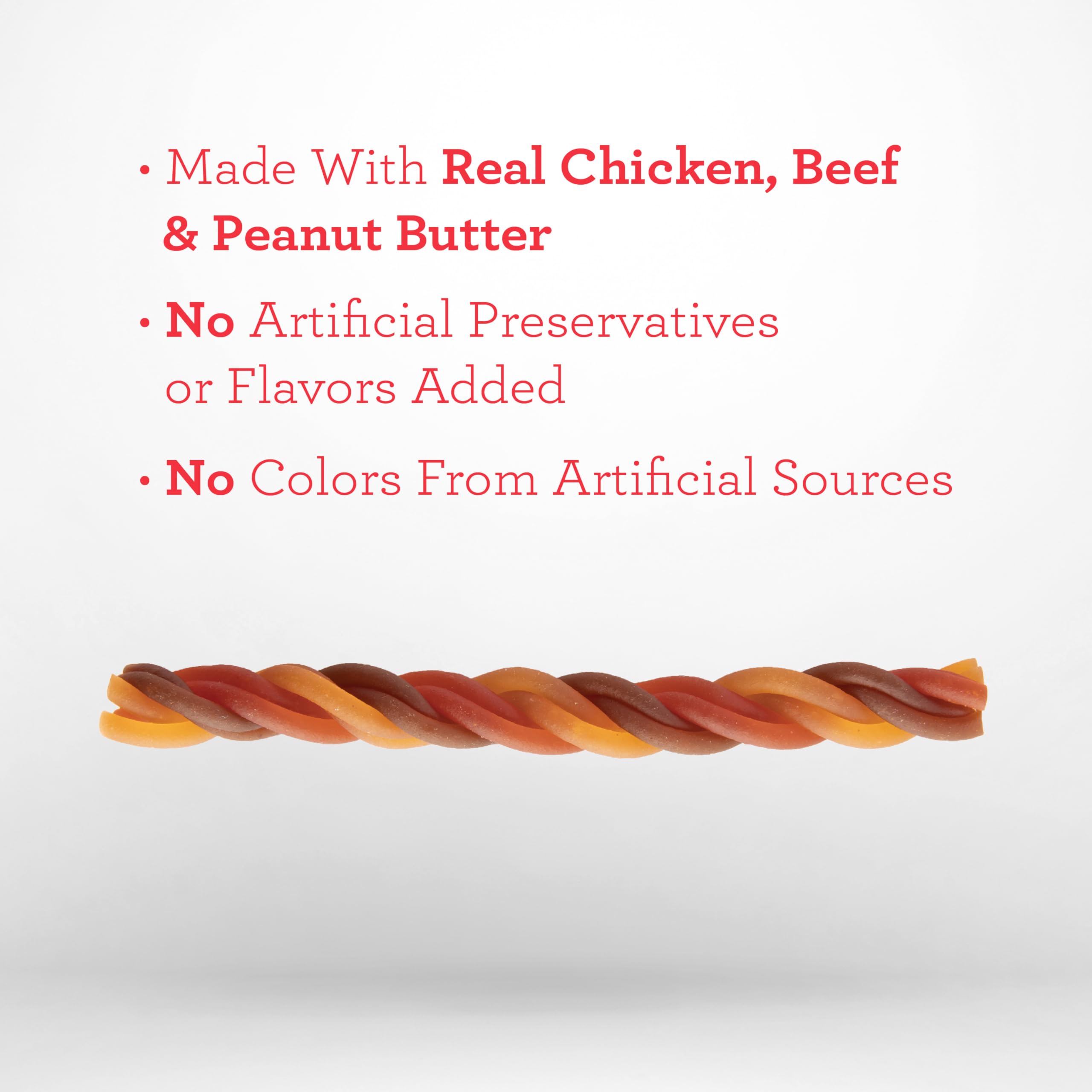DreamBone Triple Flavor Twisties, sabor pollo, ideal para premiar sin químicos artificiales