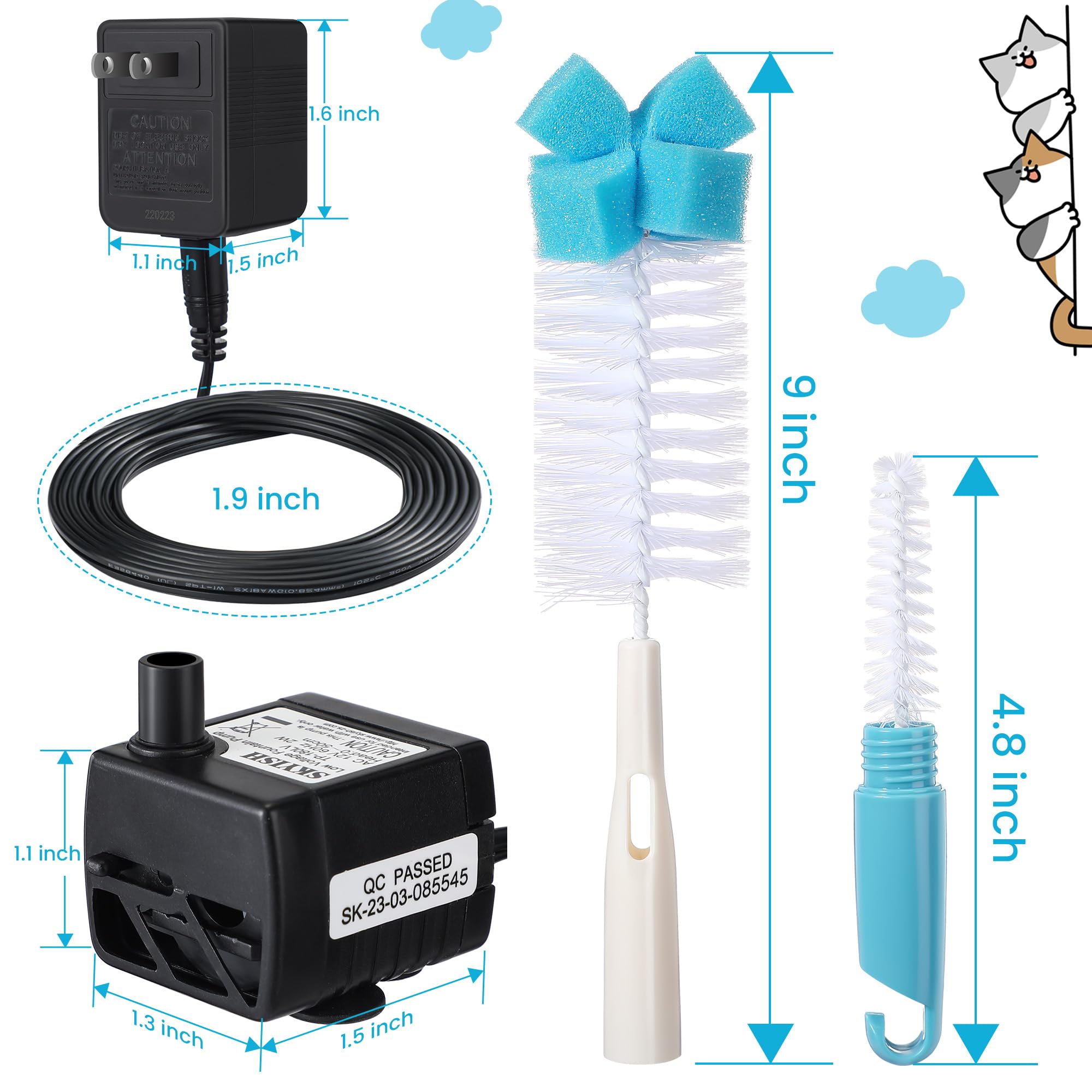Bomba Dreyoo para fuente de gatos, silenciosa y de bajo consumo.