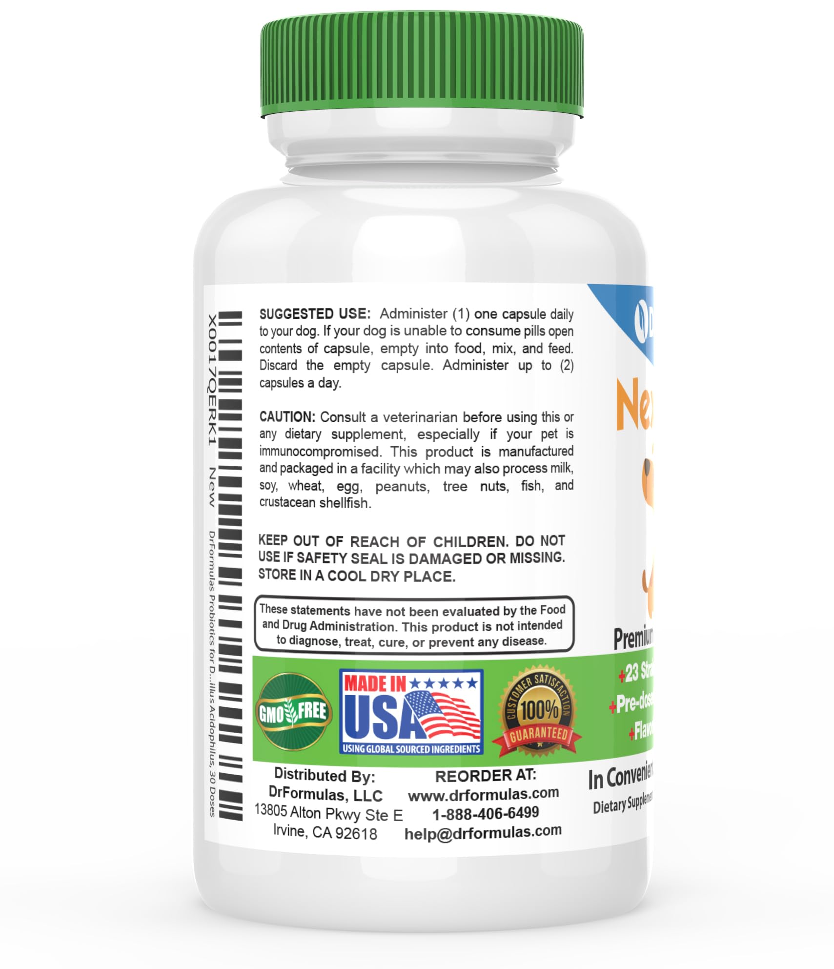 DrFormulas Probiotics para perros, se mezcla en alimento para conveniencia diaria