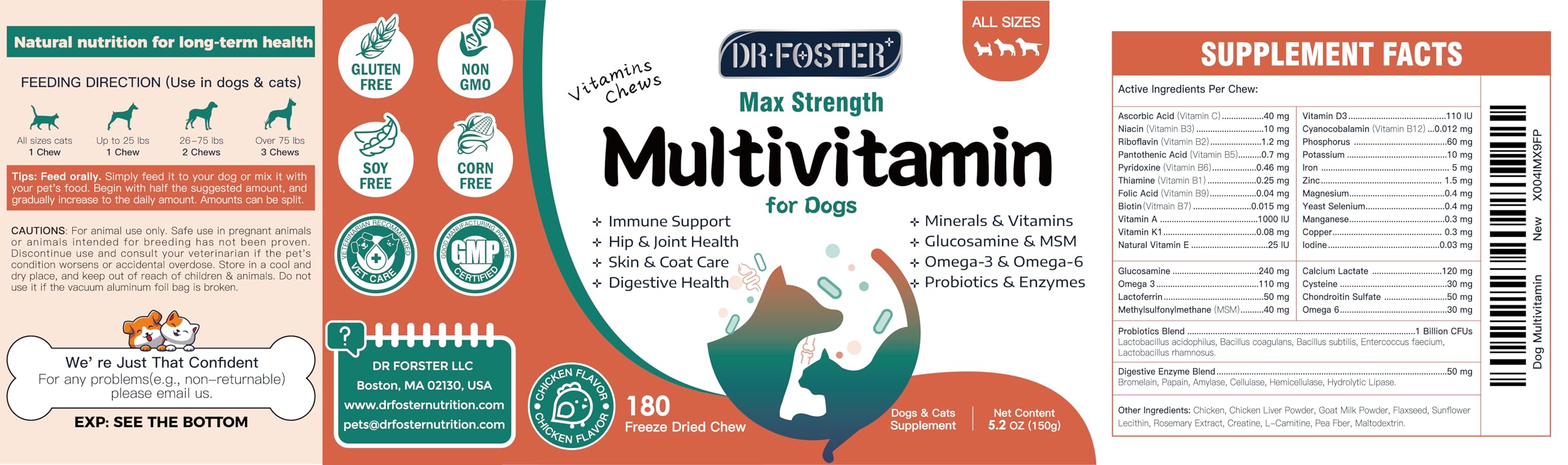 DRFOSTER multivitamínico para perros: masticables fáciles de incorporar.