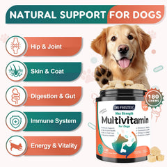 DRFOSTER multivitamínico para perros: píldoras crujientes con sabor a pollo.