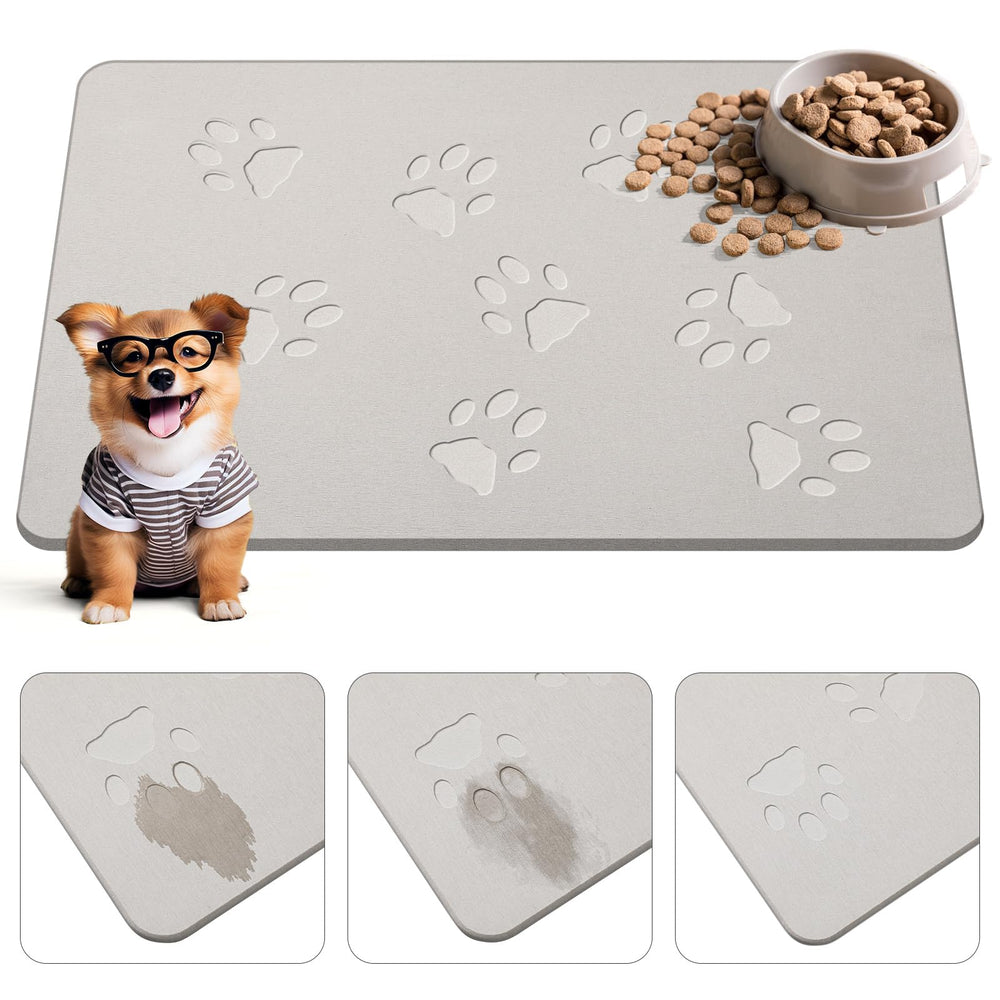 Drydiet mat piedra alimentación para perros, absorbente y de secado rápido para comida y agua.