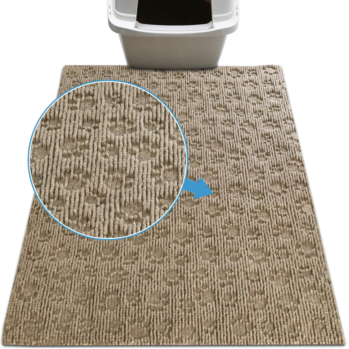 Drymate alfombrilla para caja de arena de gatos capta la arena y reduce desorden.