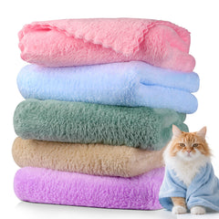DuckSky: toallas de microfibra para gatos y mascotas, juego de 5, suaves y muy absorbentes.