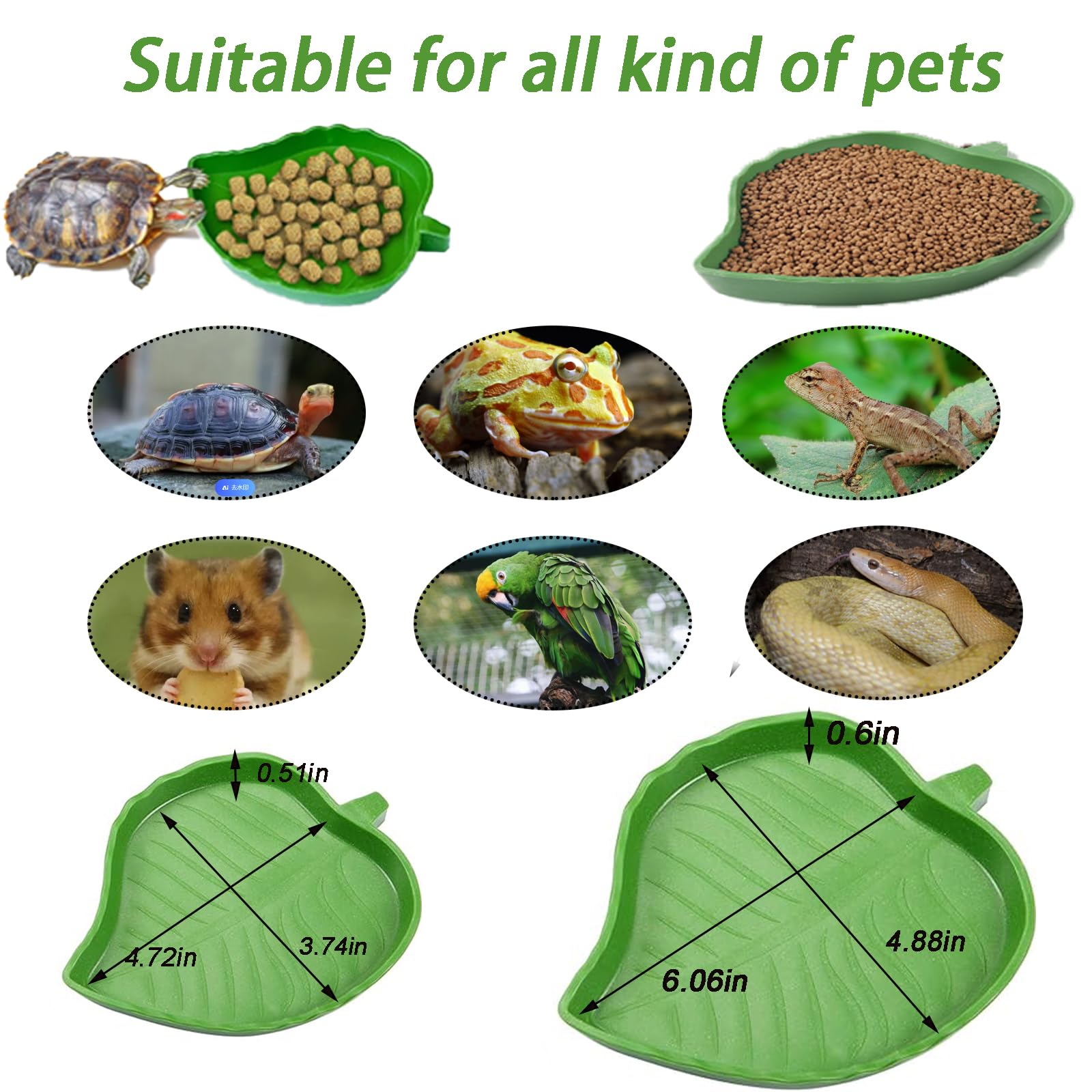 DUOYUZHIYU accesorio acuático para geckos serpientes y tortugas, ideal como piscina o bebedero.