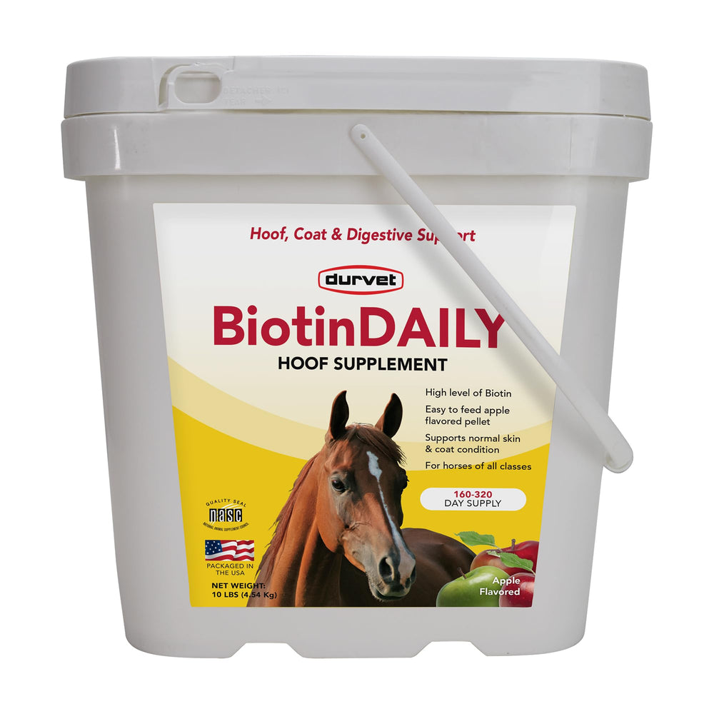 Durvet BIOTIN Daily 10#: pellets sabor manzana para uso diario.