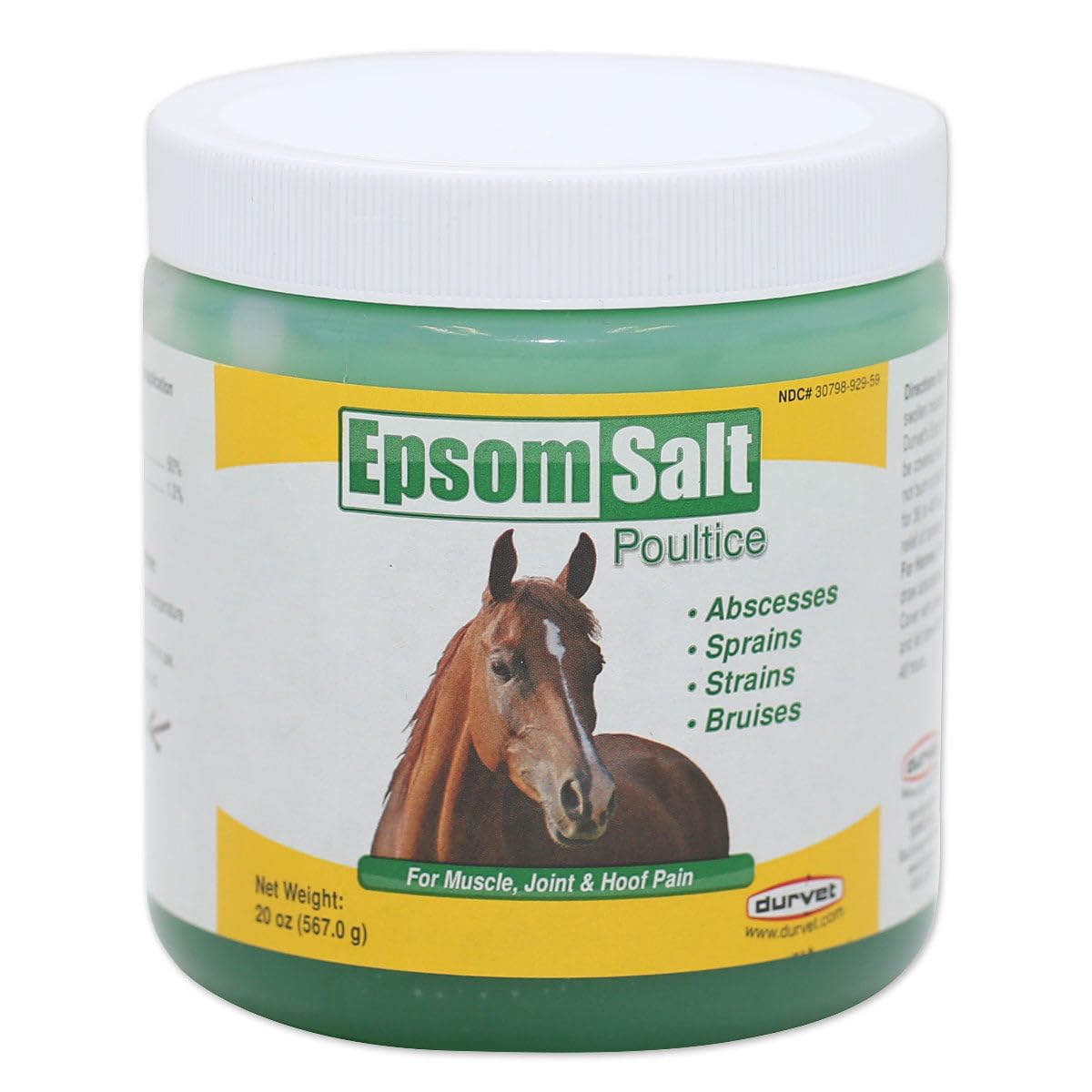 Durvet compresa de sal Epsom de 20 oz para aplicación fácil y versátil.