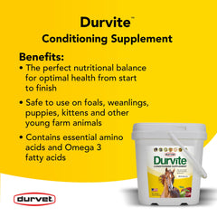 Durvet Durvite: etiqueta informativa para uso seguro en granja.