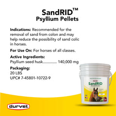 Pellets de psyllium de Durvet con textura para consumo cómodo.