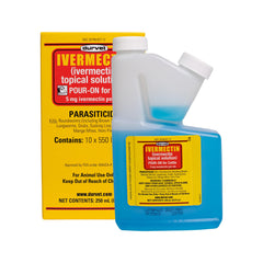 Durvet Ivermectina: frasco de 250 ml para control de parásitos en ganado.