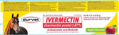 Aplicación en caballo de Durvet ivermectina en pasta para manejo de parásitos.