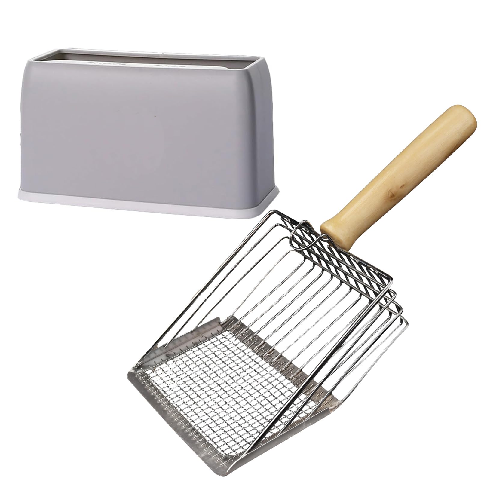 DustNIX Cucharón para arena con doble malla, captura desechos con precisión.