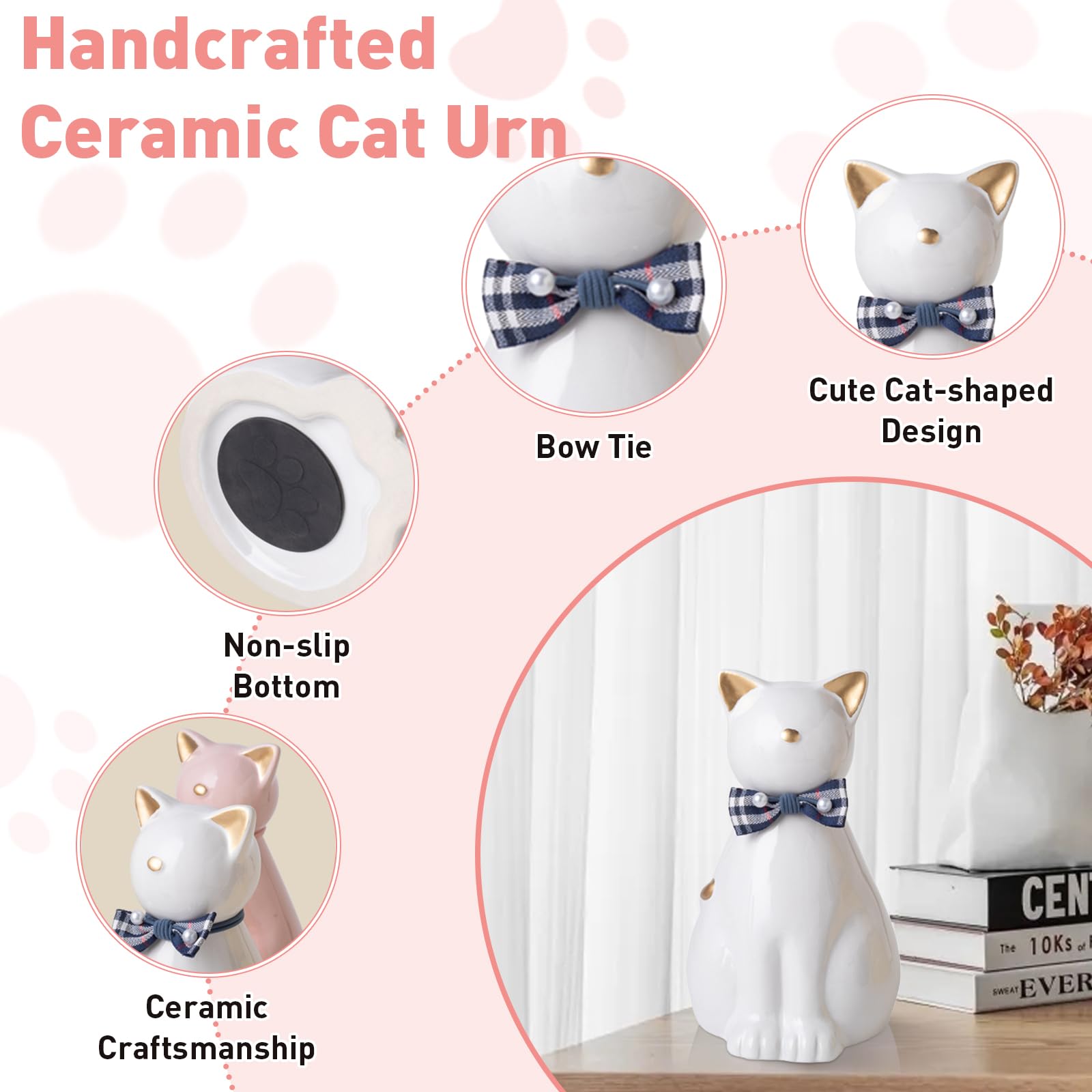 Duuclume diseño adorable de estatua de gato, combinación emocional y uso práctico