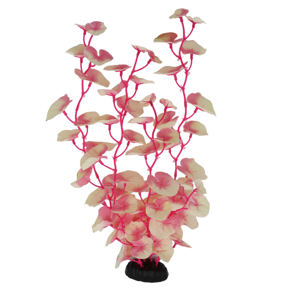DVHEY juego de dos plantas de seda para acuario en blanco-rosado para decoración natural