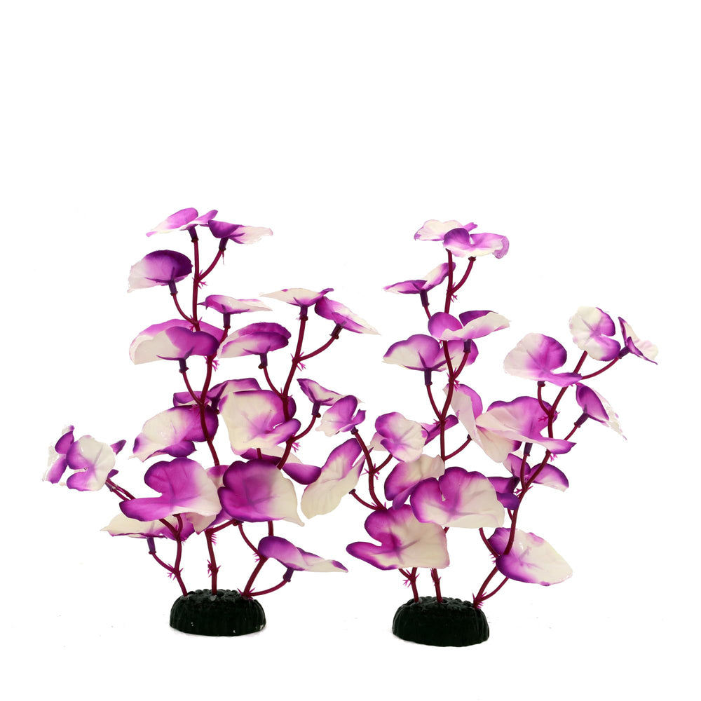 DVHEY plantas de seda para acuario, morado-blanco, refugio seguro para betta y color vibrante.