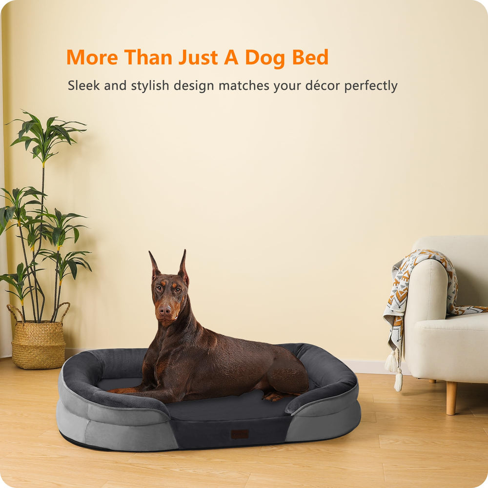 Dwanton cama gris oscuro, diseño elegante para interior de casa.