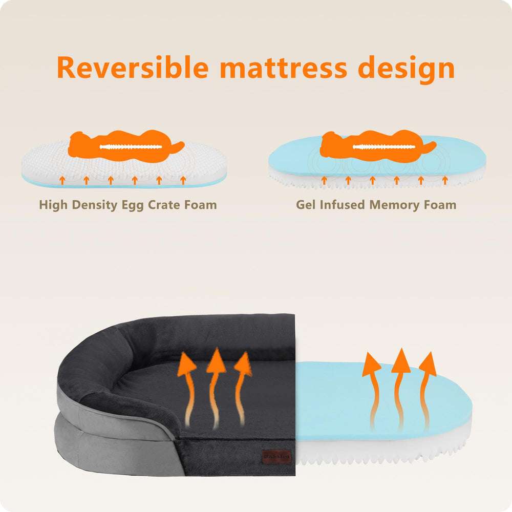 Dwanton cama ortopédica para perro gigante con borde envolvente da soporte para cuello