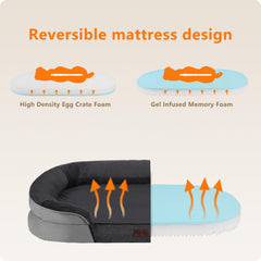 Dwanton cama ortopédica para perro gigante con borde envolvente da soporte para cuello
