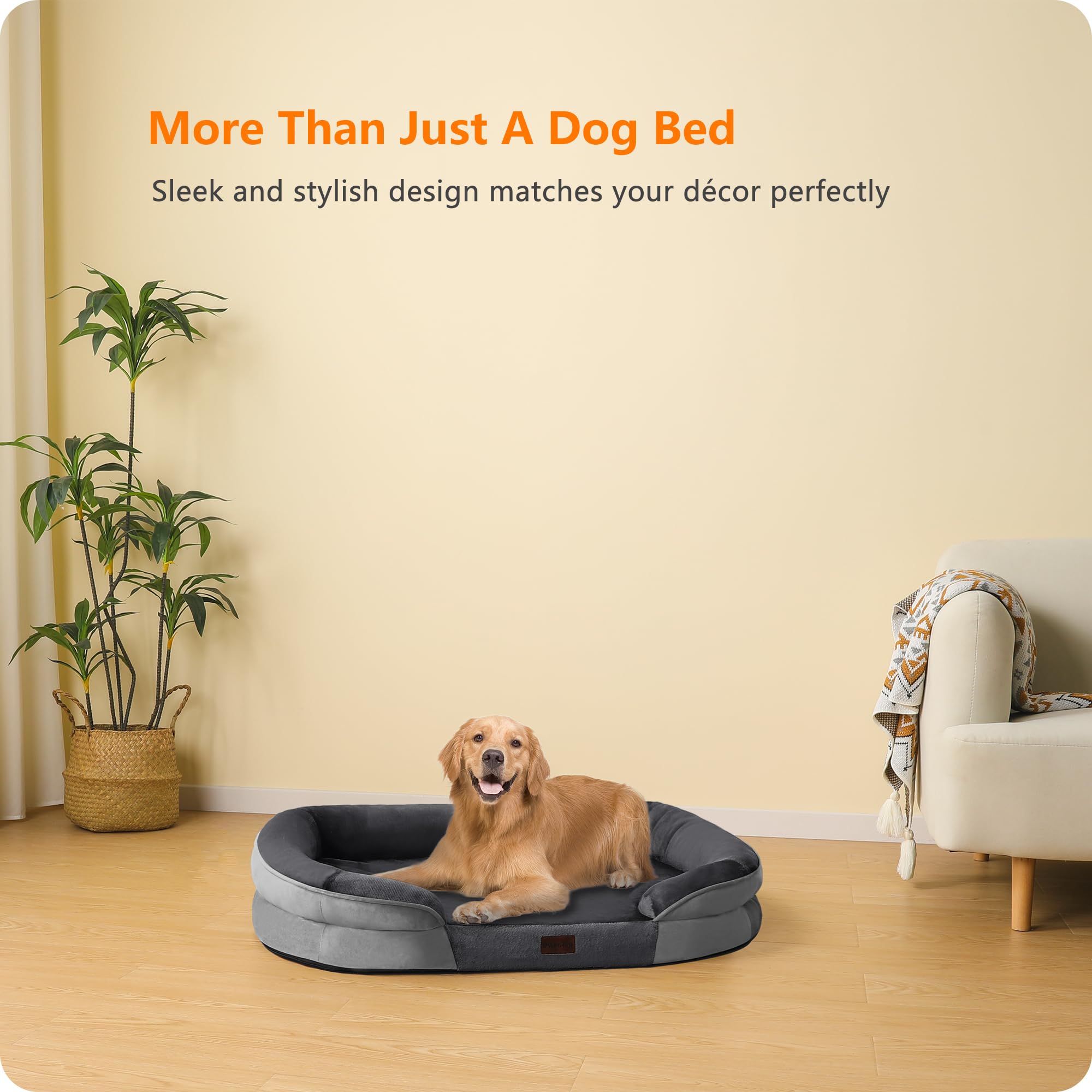 Dwanton cama color gris oscuro que combina con cualquier hogar