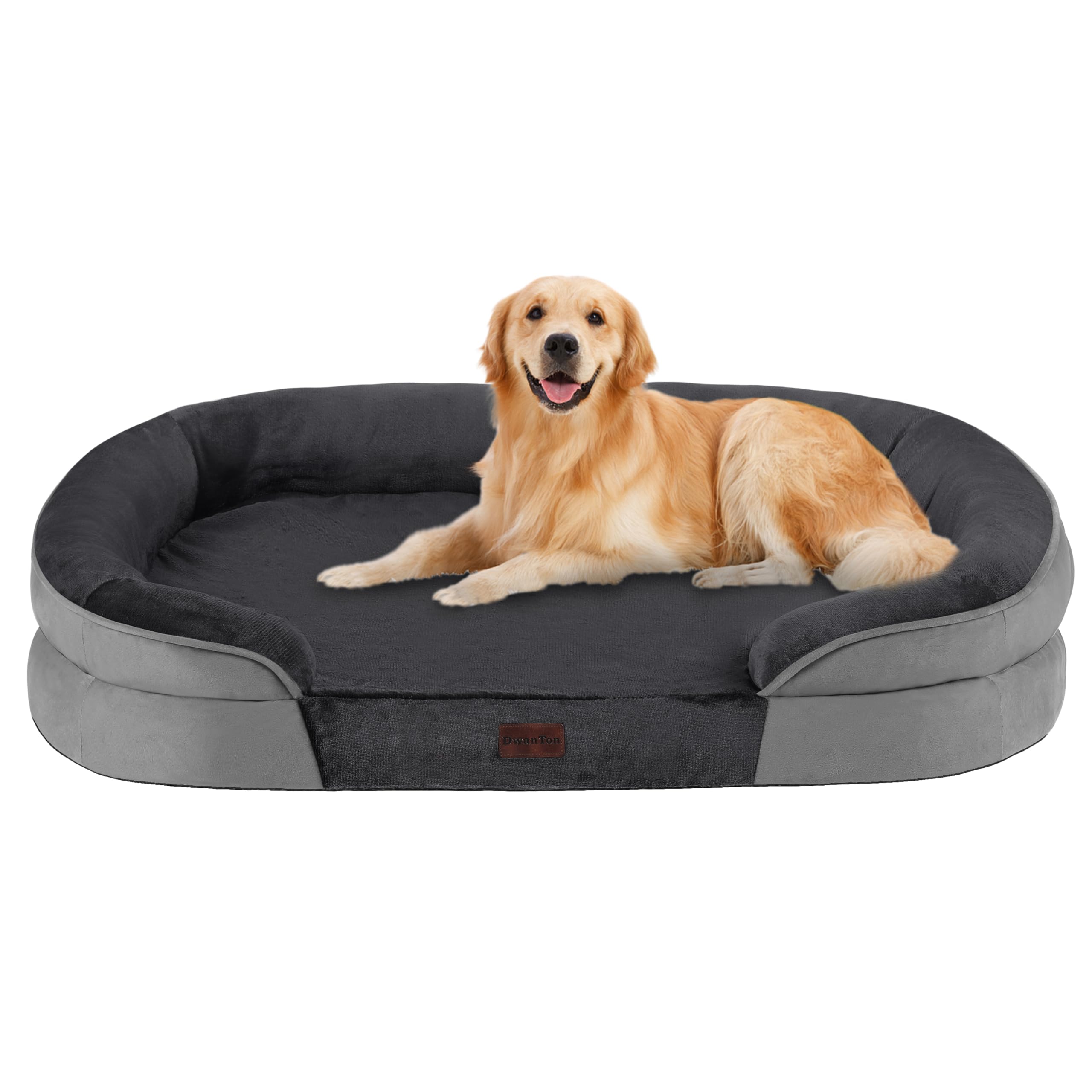 Dwanton cama ortopédica para perro grande con espuma gel para descanso cómodo