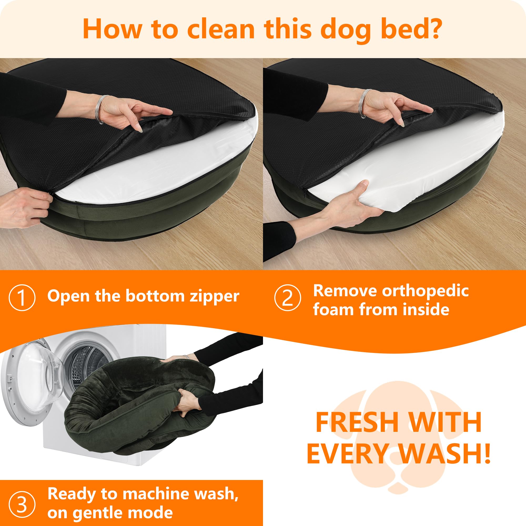 Dwanton cama de 36 pulgadas para perros medianos, tamaño ideal
