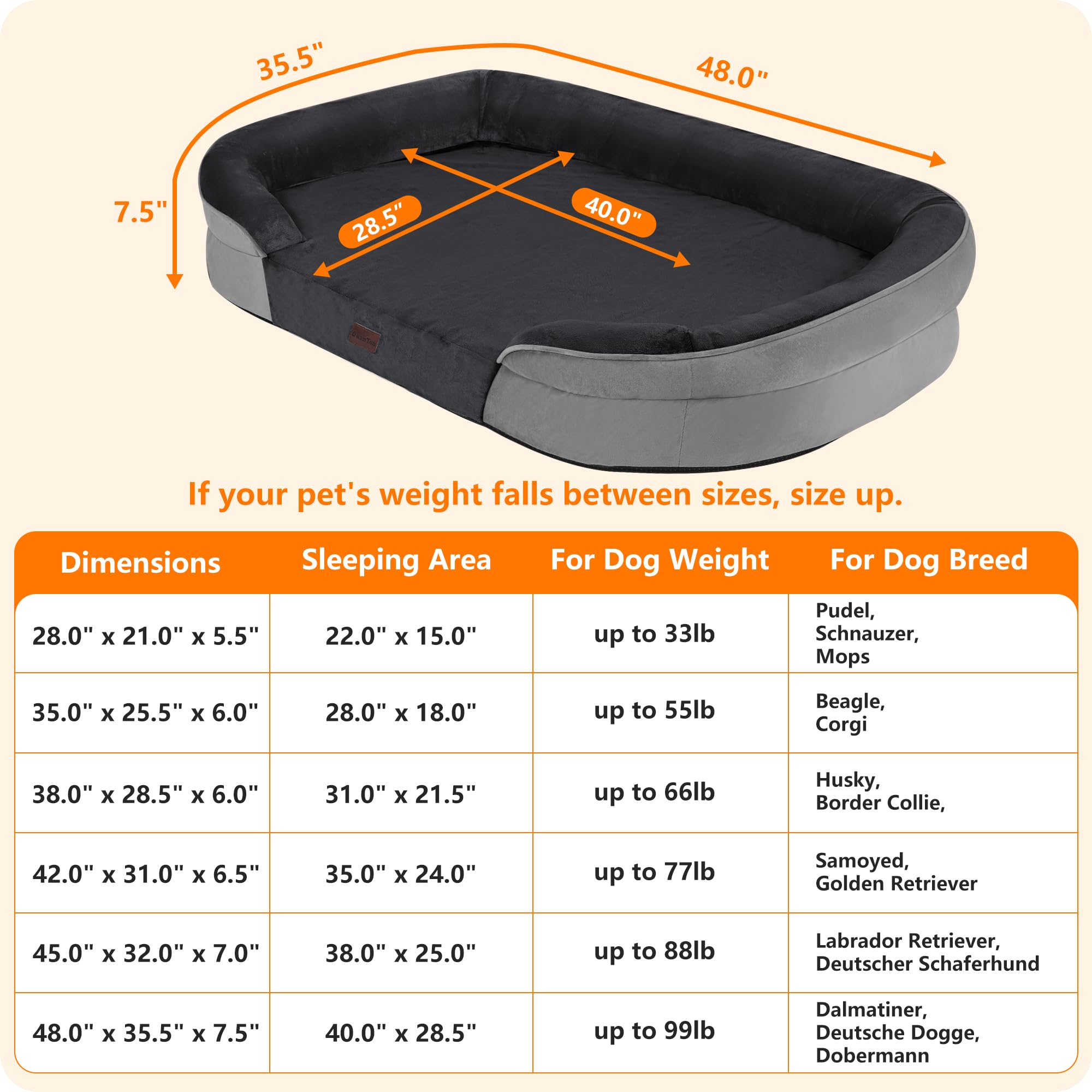 Dwanton funda desmontable lavable para cama de perro, fácil cuidado.