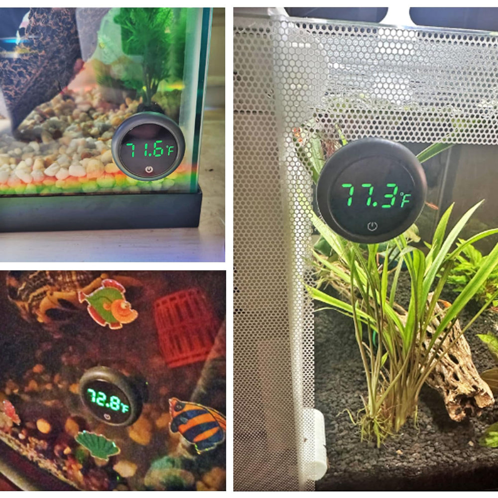 Visualización clara para monitorizar la temperatura en acuarios de agua dulce y salada.