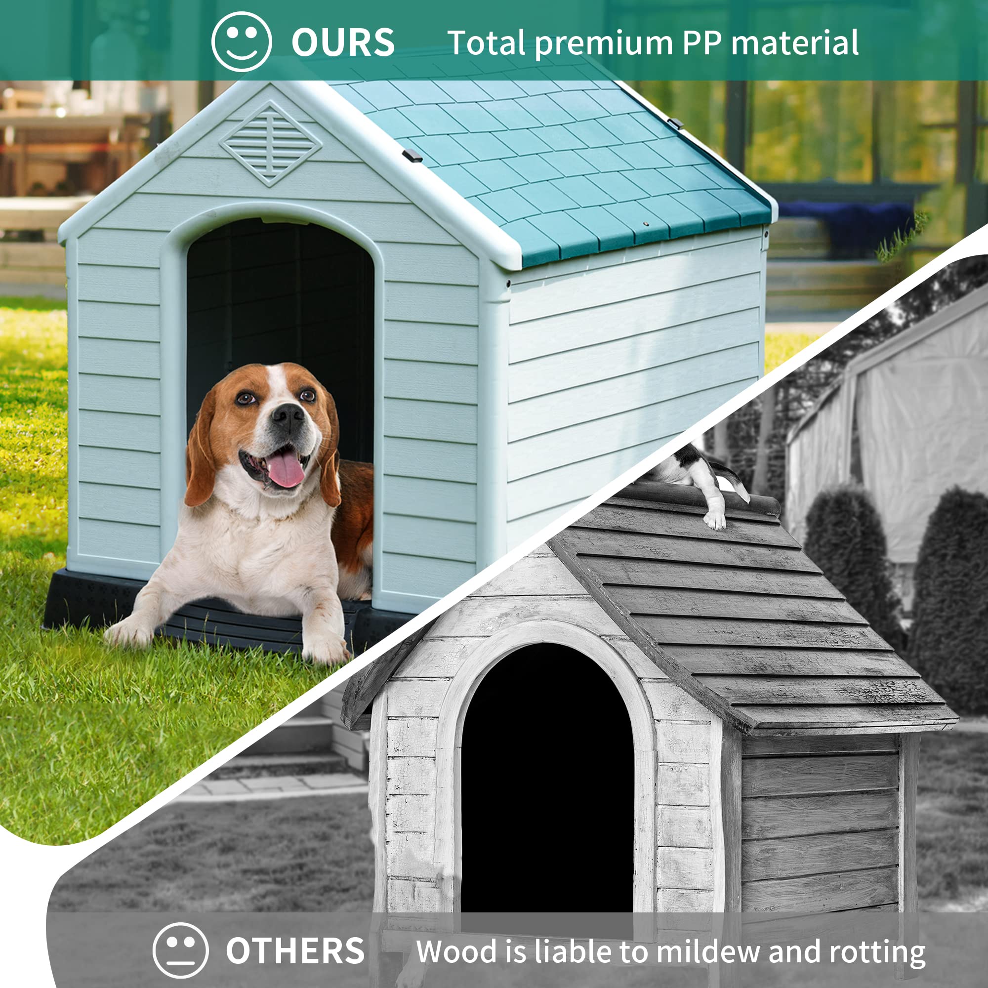 DWVO casa-perros dimensiones variadas para razas pequeñas, medianas y grandes