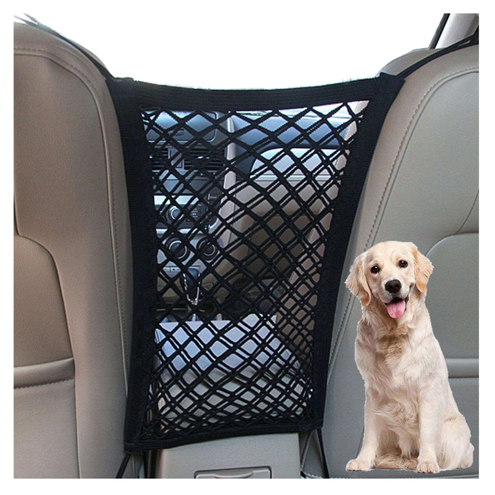 Barrera de perro de DYKESON para coche con malla para mayor seguridad